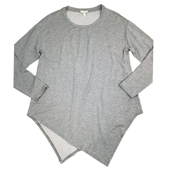 Joie 'Tammy B' Asymmetrical Oversized Sweatshirt Top In Heather Gray Small - Picture 5 of 13